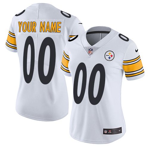 2019 NFL Women Nike Pittsburgh Steelers Road White Customized Vapor jersey